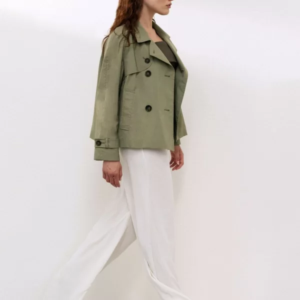 Cinzia Rocca Γυναικείο Μπουφάν Διπλόπετο σε Τεχνικό Ύφασμα σε Χακί