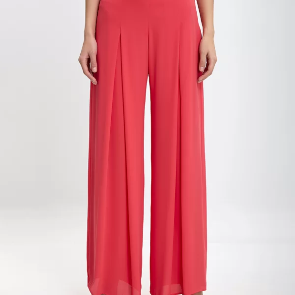 Diana D Γυναικεία Ψηλόμεση Παντελόνα Wide Leg με Πιέτες σε Φούξια