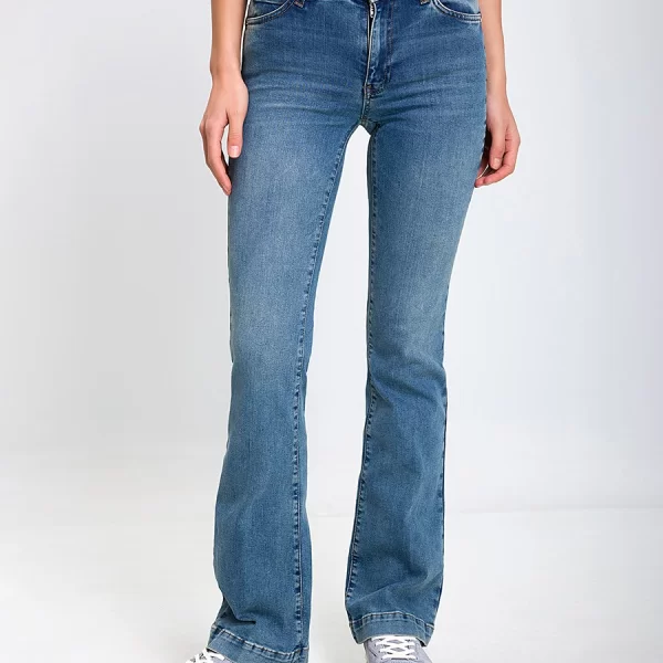 CARACTERE Caractere Γυναικείο Τζιν Παντελόνι Bootcut Ελαστικό σε Μπλε