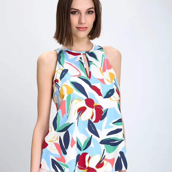 Penny Black Penny Black Γυναικείο Τοπ Αμάνικο Βαμβακερό Με Floral Σχέδιο Πολύχρωμο