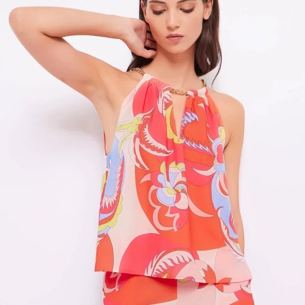 Gaudi Gaudi Floral Georgette Τοπ σε Εμπριμέ