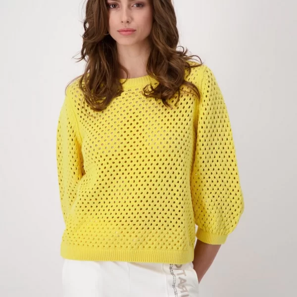Monari Monari Πουλόβερ Ajour σε Κίτρινο