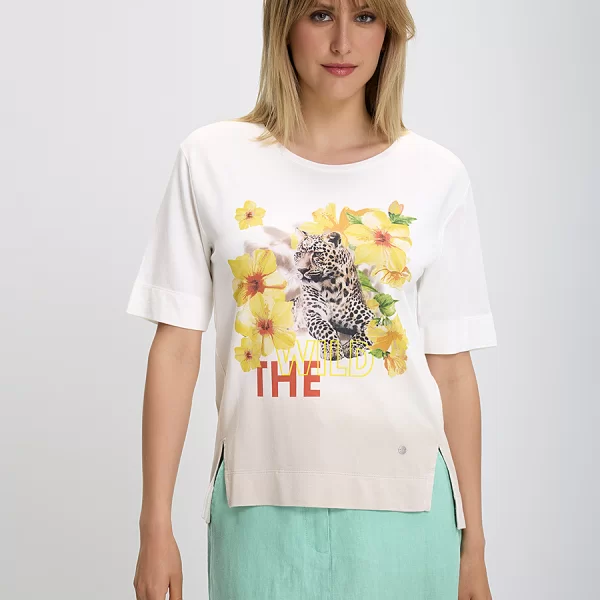 Monari Monari Μπλούζα με Στάμπα σε Εκρού