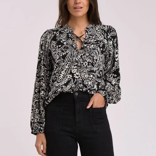 LA FEE MARABOUTEE La Fee Maraboutee Γυναικεία Μπλούζα Ασπρόμαυρη 100% Viscose