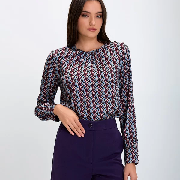 Laura Donini Γυναικεία Μπλούζα με Γεωμετρικό Μοτίβο σε Εμπριμέ