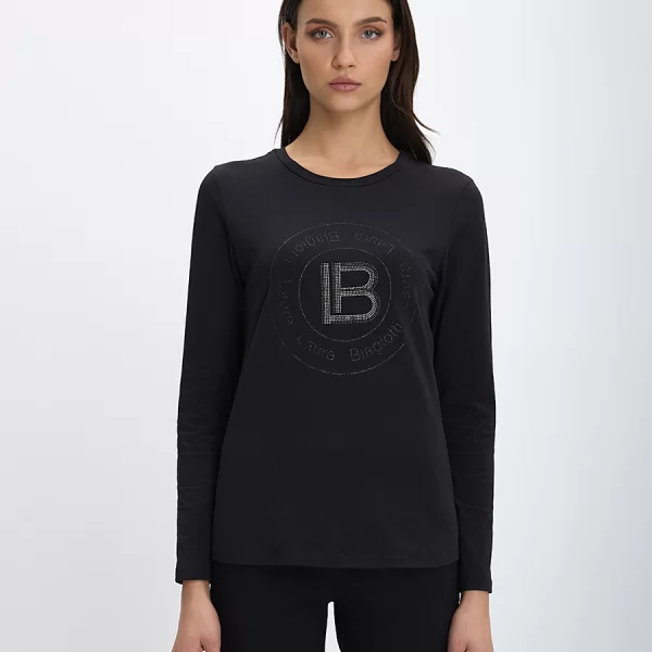 LAURA BIAGIOTTI Laura Biagiotti Γυναικείο T-shirt Με Λαιμόκοψη και Τυπωμένο Λογότυπο