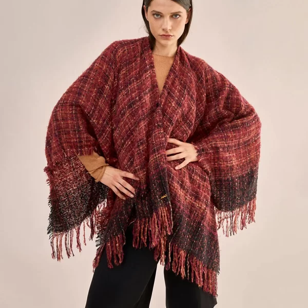 Nali Nali Γυναικεία Κάπα Oversized Σχέδιο Εμπριμέ