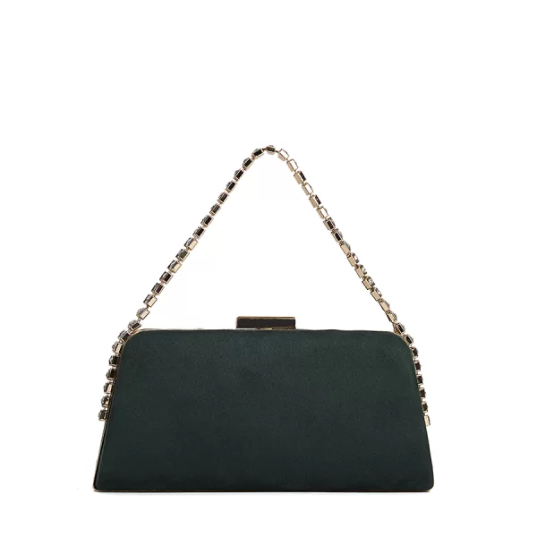 Lady Diva Γυναικείο Βραδινό Τσαντάκι Clutch Χειρός/Ώμου με Χρυσή Αλυσίδα & Στρας