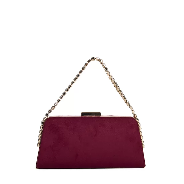 Lady Diva Γυναικείο Βραδινό Τσαντάκι Clutch Χειρός/Ώμου με Χρυσή Αλυσίδα & Στρας