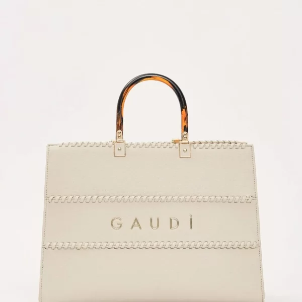 Gaudi Γυναικεία Shopping Τσάντα Με Logo Και Διπλά Χερούλια Από Ρητίνη