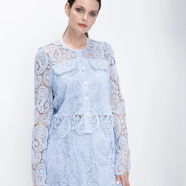 Paper Lace Paper Lace Γυναικείο Σακάκι Regular Fit Δαντελένιο Με Κουμπιά Και Patch Τσέπες