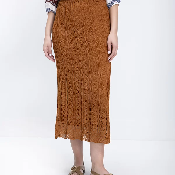 LA FEE MARABOUTEE La Fee Maraboutee Γυναικεία Φούστα Midi Πλεκτή Με Διάτρητο Σχέδιο