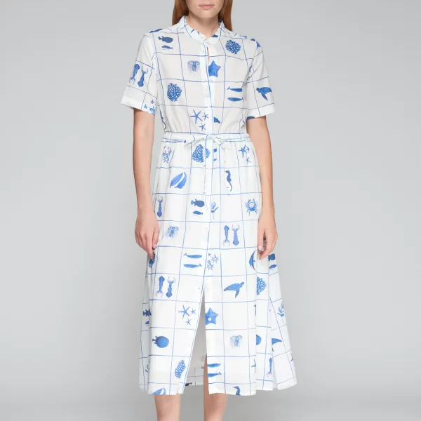 VILAGALLO Vilagallo Γυναικείο Φόρεμα Regular Fit Με Βαμβακερή Σύνθεση Και Ζωνάκι