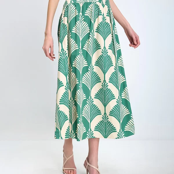 Penny Black Penny Black Γυναικεία Φούστα Regular Fit Βαμβακερή Με Print Σε Μήκος Midi