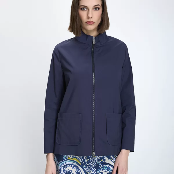 CINZIA ROCCA Cinzia Rocca Γυναικείο Μπουφάν Regular Fit Με Όρθιο Γιακά Μπλε