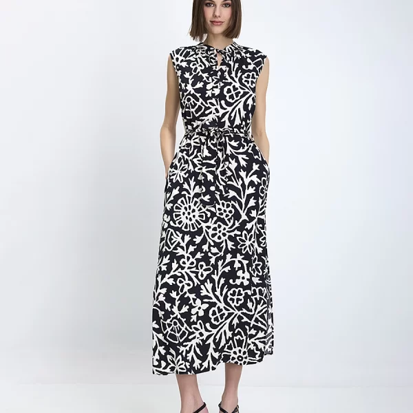 LA FEE MARABOUTEE La Fee Maraboutee Γυναικείο Φόρεμα Regular Fit Με Ζώνη Μακρύ