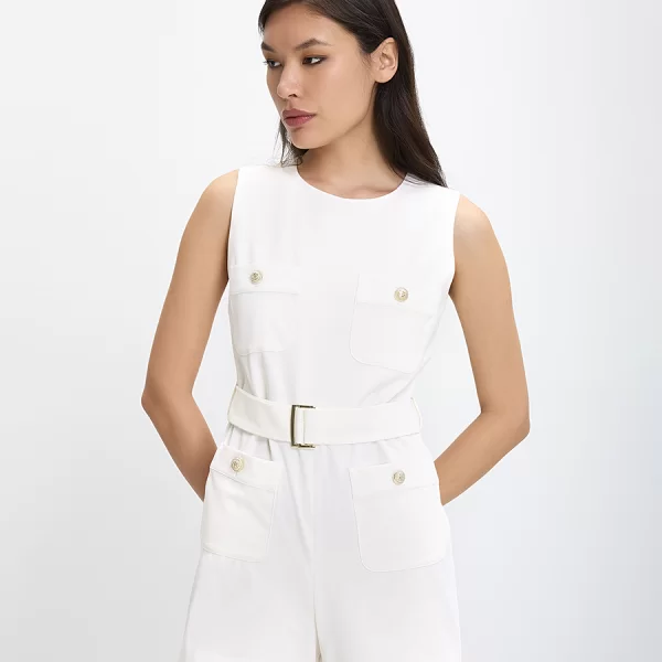 Penny Black Penny Black Γυναικείο Ολόσωμο Σορτς με Τσέπες και Ζώνη στη Μέση Regular Fit σε Ιβουάρ