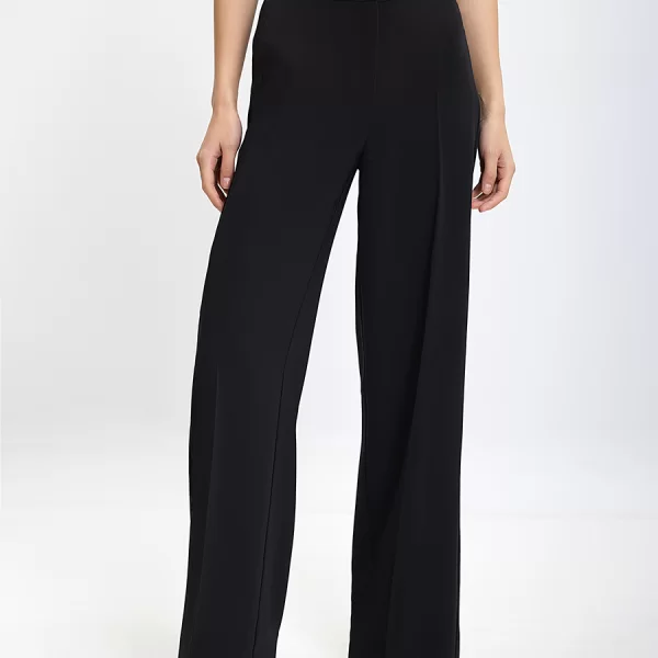 Diana D Γυναικείο Ψηλόμεσο Παντελόνι Wide Leg σε Μαύρο