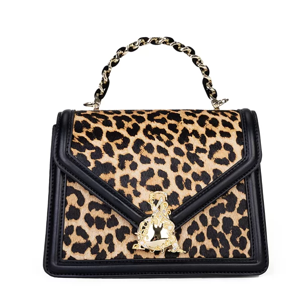 L'Atelier du Sac L’Atelier Du Sac Γυναικεία Τσάντα Χειρός Με Animal Print Και Κοσμηματικό Κούμπωμα