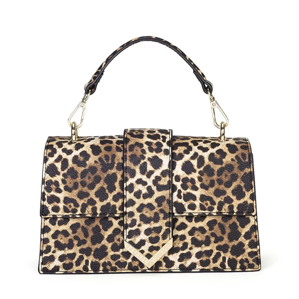 Pashbag Milano Pashbag Milano Γυναικεία Τσάντα Χειρός Με Animal Print Και Κεντρικό Strap Detail