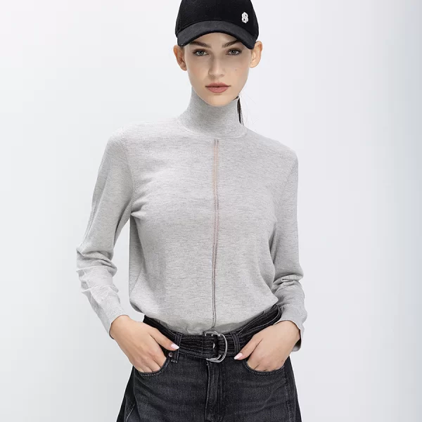 Boss Boss Γυναικεία Πλεκτή Μπλούζα Μάλλινη Ζιβάγκο Με Κάθετη Ραφή