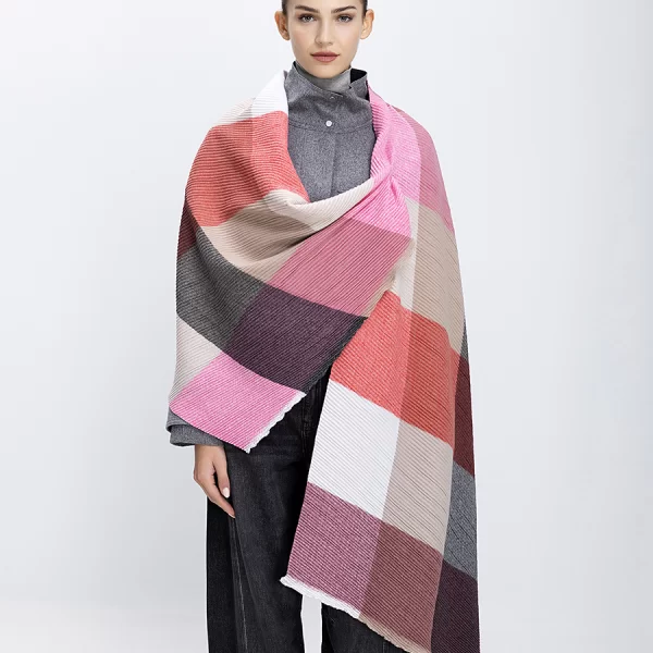 Clarina Γυναικεία Πασμίνα Με Καρό Σχέδιο