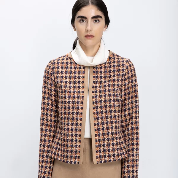 Bianca Γυναικείο Κοντό Σακάκι Tweed