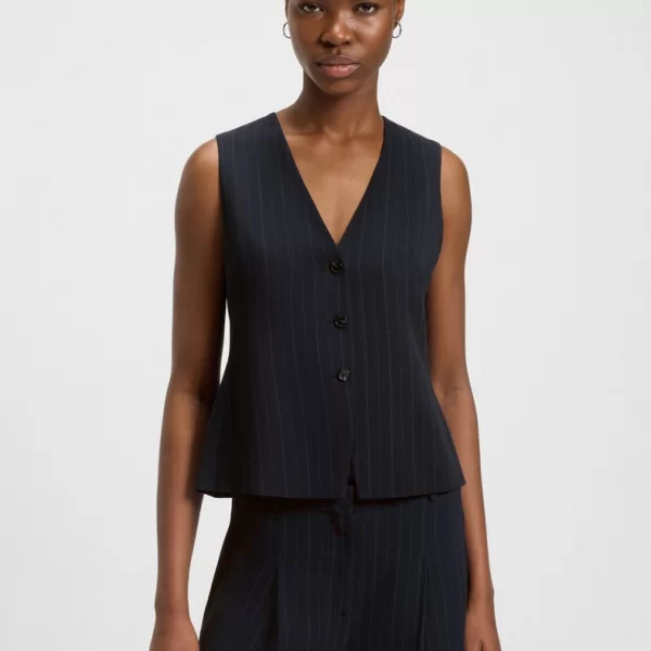 Boss Boss Γυναικείο Γιλέκο Regular Fit Με Ρίγες