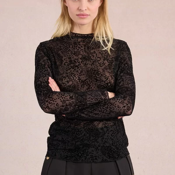 Molly Bracken Molly Bracken Γυναικείο Τοπ Slim Fit Δαντελωτό Με Paisley Σχέδιο