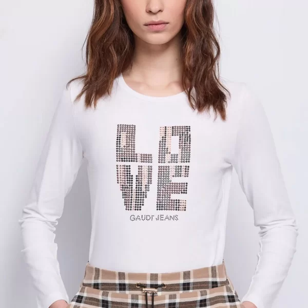 Gaudi Gaudi Γυναικεία Μπλούζα Jersey Με Στρας Και Lettering