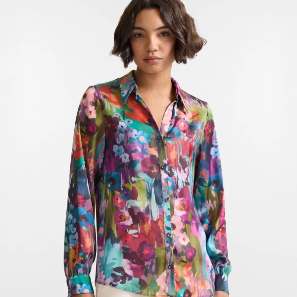 HARMONT & BLAINE Harmont&Blaine Γυναικείο Σατέν Πουκάμισο Με Εμπριμέ Λουλούδια