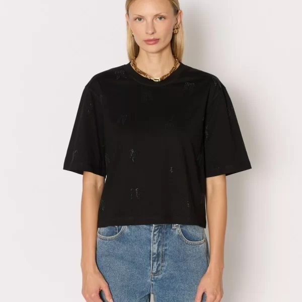 Berenice Γυναικείο T-Shirt Regular Fit Βαμβακερό Με Στρας