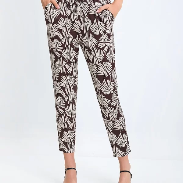 Seventy Venezia Γυναικείο Παντελόνι Regular Fit με Μοτίβο Φύλλα