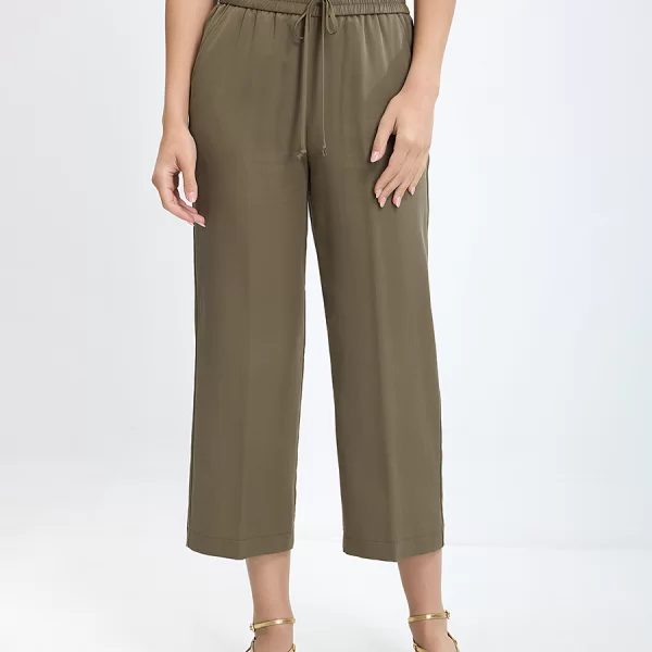 Laura Donini Γυναικείο Παντελόνι με Λάστιχο και Κορδόνι Relaxed Fit σε Λαδί