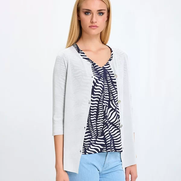 Laura Donini Γυναικεία Ζακέτα Regular Fit Με Βισκόζη Και 3/4 Μανίκι