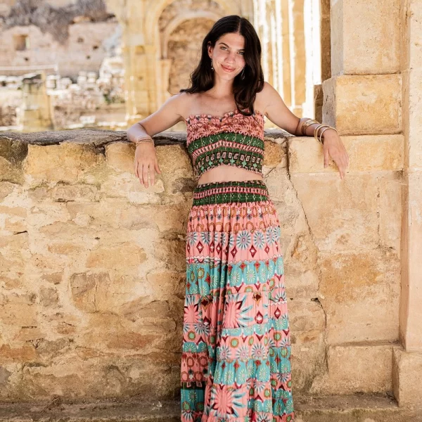 Mina Roo Γυναικείο Σετ Με Τοπ Και Μακριά Φούστα