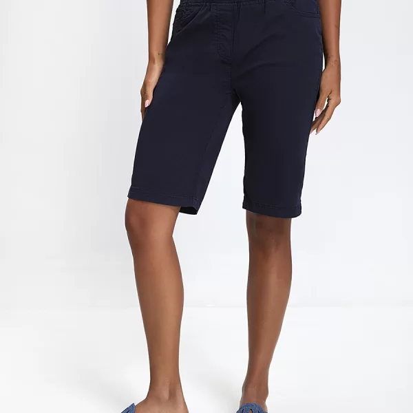 Γυναικεία Βερμούδα με Ελαστική Μέση Regular Fit σε Μπλε