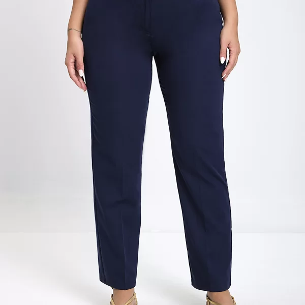 Luisa Viola Γυναικείο Παντελόνι Regular Fit Με Ψηλόμεση Γραμμή Και Ίσιο Τελείωμα Μπλε