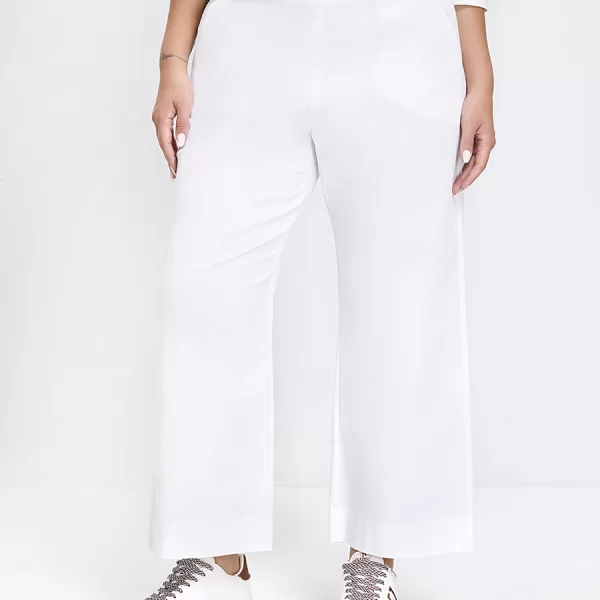 Luisa Viola Luisa Viola Γυναικείο Παντελόνι Regular Fit Βαμβακερό Με Ελαστικότητα Λευκό