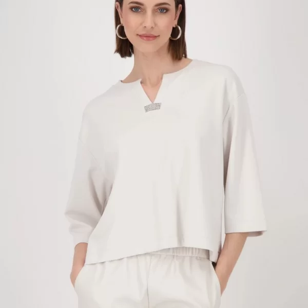 Monari Monari Γυναικεία Μπλούζα με Στρας και 3/4 Μανίκια Regular Fit