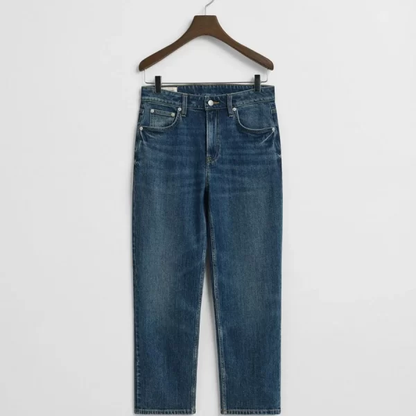 GANT Gant Γυναικείο Τζιν Straight Fit Βαμβακερό Cropped Denim