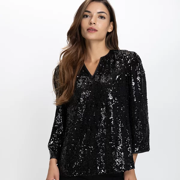 LUNA LLENA Luna Llena Γυναικείο Τοπ Παγιέτες Regular Fit