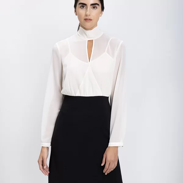 Penny Black Penny Black Γυναικείο Φόρεμα Midi Με Δίχρωμο Σχέδιο & Διακριτικό Άνοιγμα Ντεκολτέ Regular Fit