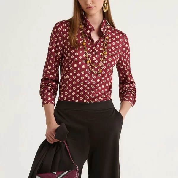 MALIPARMI Maliparmi Γυναικείο Πουκάμισο Jersey Regular Fit Με Micro Print