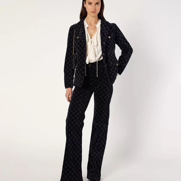 Gerald Darel Gerard Darel Βελούδινο Παντελόνι με Καμπάνα και Μονόγραμμα