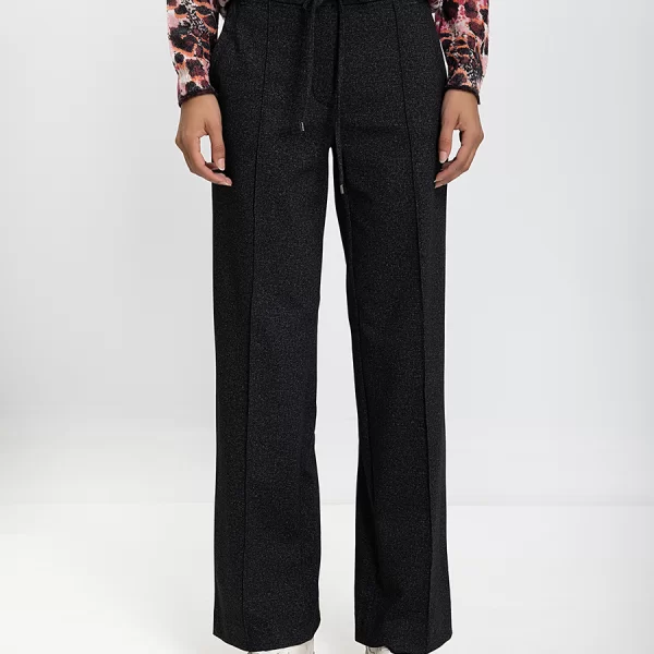 GERRY WEBER Gerry Weber Γυναικείο Παντελόνι Straight Fit Με Λάμψη Και Ζώνη-Κορδόνι