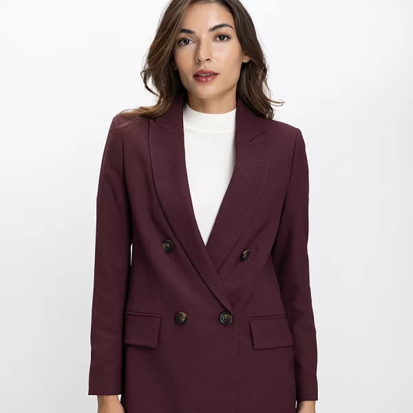 Diana D Γυναικείο Σακάκι Regular Fit Με Διπλό Κούμπωμα