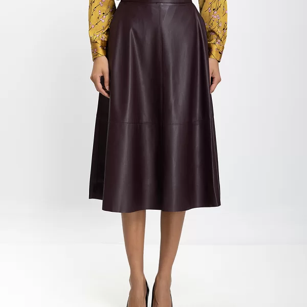 GERRY WEBER Gerry Weber Γυναικεία Midi Φούστα Από Συνθετικό Δέρμα Αλφα Γραμμή