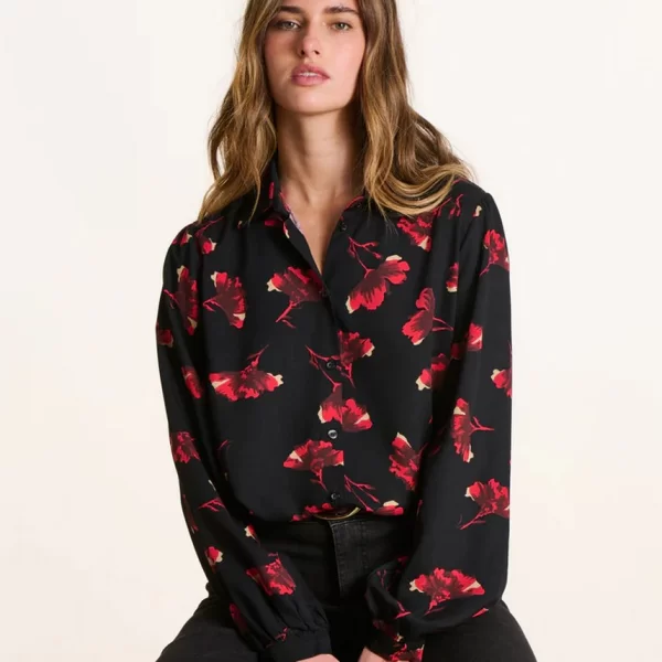 LA FEE MARABOUTEE La Fee Maraboutee Γυναικείο Πουκάμισο Με Κλασικό Γιακά Και Floral Μοτίβο