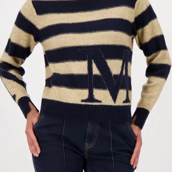 Monari Γυναικεία Πλεκτή Μπλούζα Ριγέ